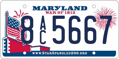 MD license plate 8AC5667