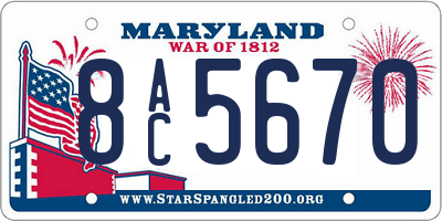 MD license plate 8AC5670