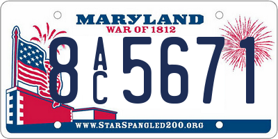 MD license plate 8AC5671