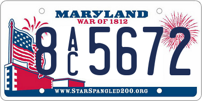 MD license plate 8AC5672