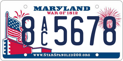 MD license plate 8AC5678