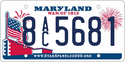 MD license plate 8AC5681