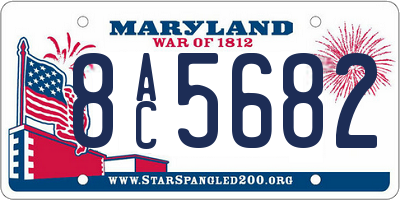 MD license plate 8AC5682