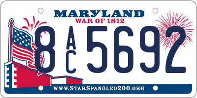 MD license plate 8AC5692