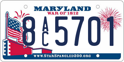 MD license plate 8AC5701