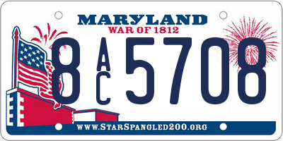 MD license plate 8AC5708