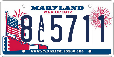 MD license plate 8AC5711