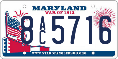 MD license plate 8AC5716
