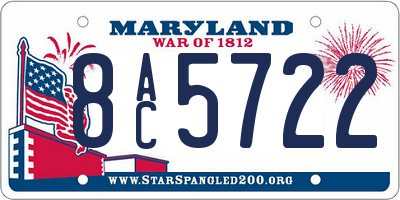 MD license plate 8AC5722