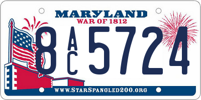 MD license plate 8AC5724