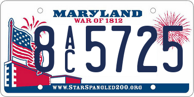 MD license plate 8AC5725