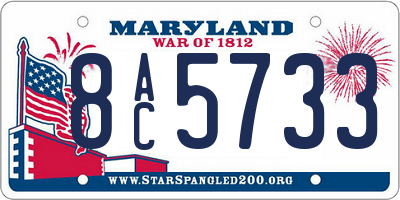 MD license plate 8AC5733