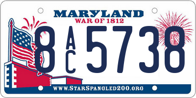 MD license plate 8AC5738