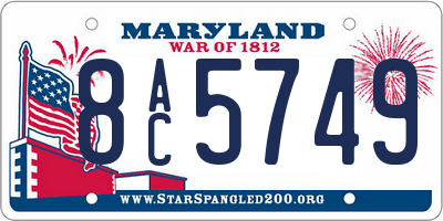 MD license plate 8AC5749