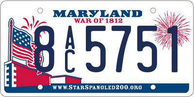 MD license plate 8AC5751