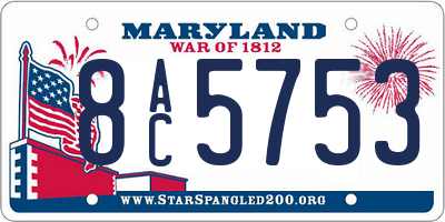 MD license plate 8AC5753