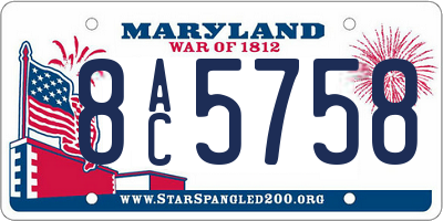 MD license plate 8AC5758