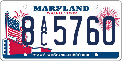 MD license plate 8AC5760