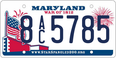 MD license plate 8AC5785