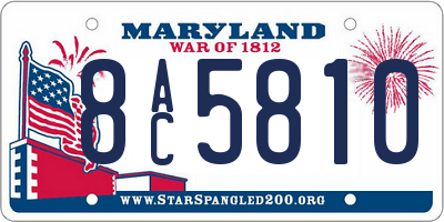 MD license plate 8AC5810