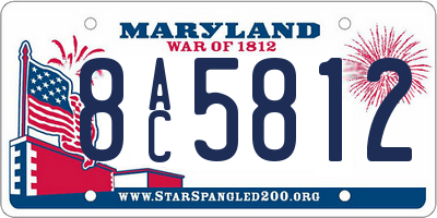 MD license plate 8AC5812