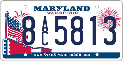MD license plate 8AC5813
