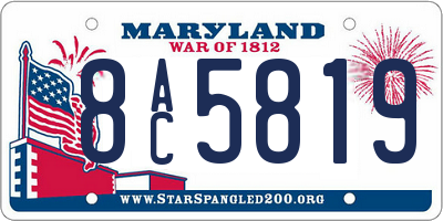 MD license plate 8AC5819
