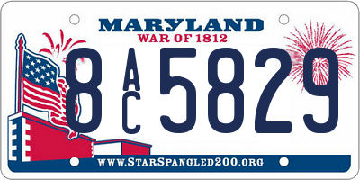 MD license plate 8AC5829