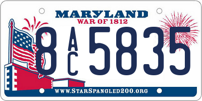 MD license plate 8AC5835