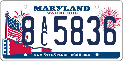 MD license plate 8AC5836
