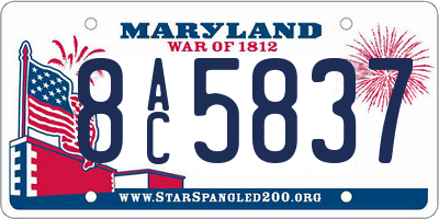 MD license plate 8AC5837