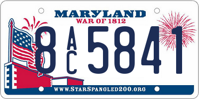 MD license plate 8AC5841
