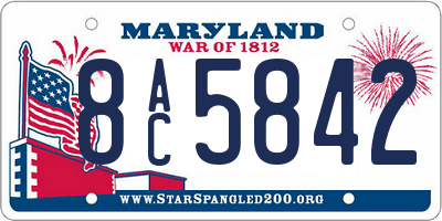 MD license plate 8AC5842