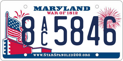 MD license plate 8AC5846