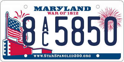 MD license plate 8AC5850