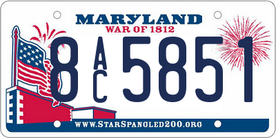 MD license plate 8AC5851