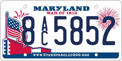 MD license plate 8AC5852