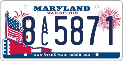 MD license plate 8AC5871