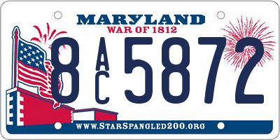 MD license plate 8AC5872