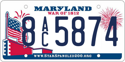 MD license plate 8AC5874