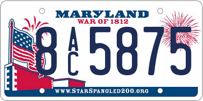 MD license plate 8AC5875