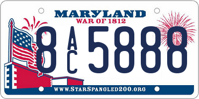 MD license plate 8AC5888