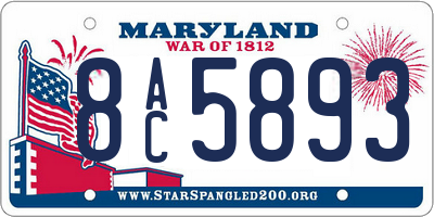 MD license plate 8AC5893