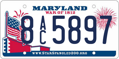 MD license plate 8AC5897