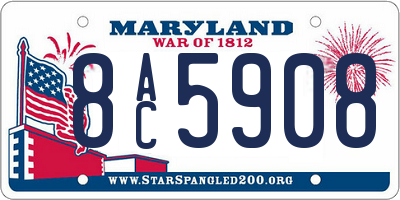 MD license plate 8AC5908
