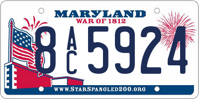 MD license plate 8AC5924