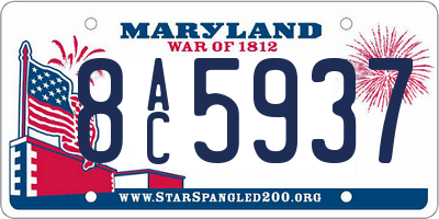 MD license plate 8AC5937