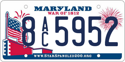 MD license plate 8AC5952