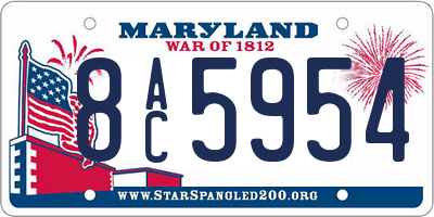MD license plate 8AC5954