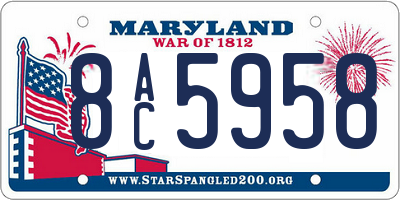 MD license plate 8AC5958